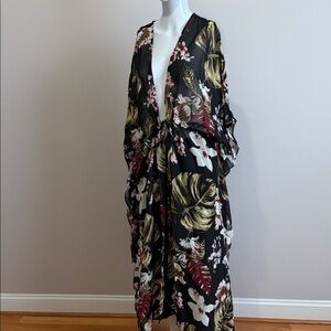 Walter Baker Tulum Caftan Coverup with Tropical Print OS New